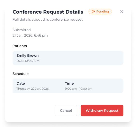 Conference request details
